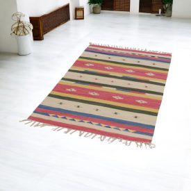 Indický koberec Kilim 90x150 tenký bavlnený koberec