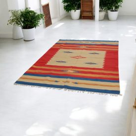   Indický koberec Kilim 170x240 moderný bavlnený koberec kelim