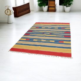   Indický koberec Kilim 170x240 moderný bavlnený koberec kelim