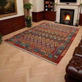   Koberec Kilim Chobi 245x340 ručne tkaný koberec kilim z vlny