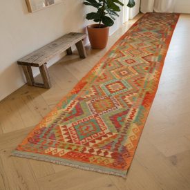 Behúň kilim Chobi 105x686 extra dlhý kilim ručne tkaný