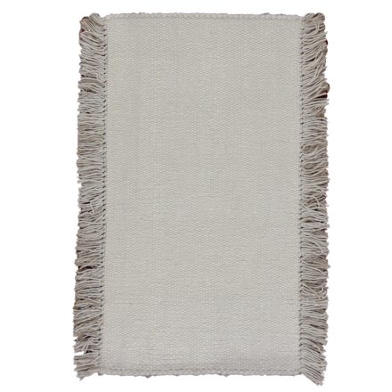 Hadrový koberec 110x60 biely bavlnený tkaný koberec