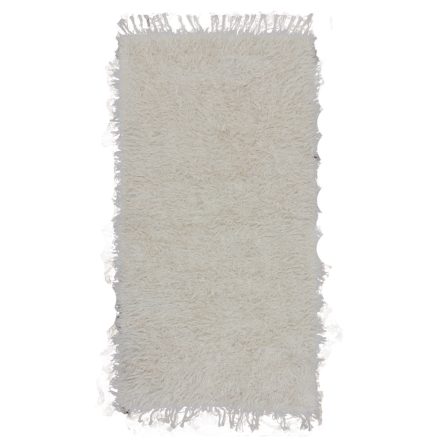 Hadrový koberec 134x70 nadýchaný béžový bavlnený tkaný koberec