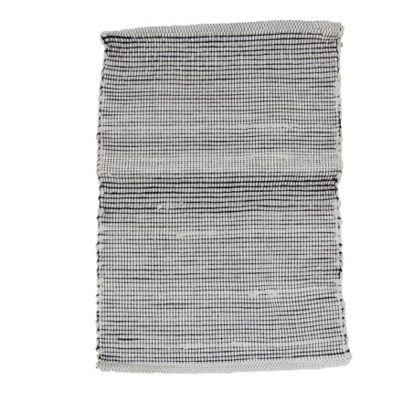 Hadrový koberec 59x84 biely-čierny bavlnený tkaný koberec