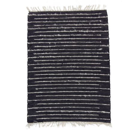 Hadrový koberec 72x96 čierny bavlnený tkaný koberec
