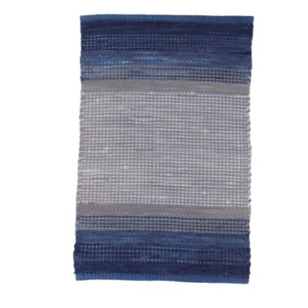 Hadrový koberec 57x88 modrý-sivý bavlnený tkaný koberec