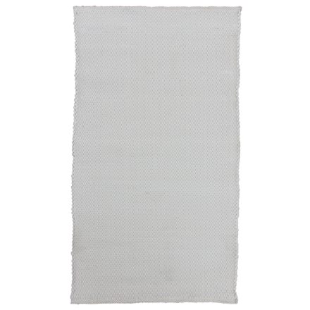 Hadrový koberec 124x67 biely bavlnený tkaný koberec