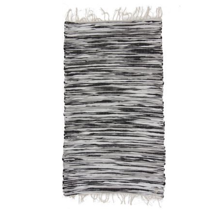 Hadrový koberec 75x131 biely-čierny bavlnený tkaný koberec