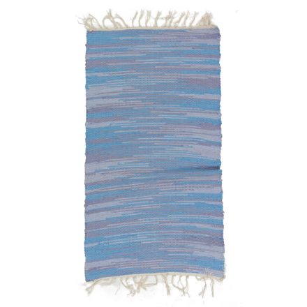Hadrový koberec 63x116 modrý bavlnený tkaný koberec