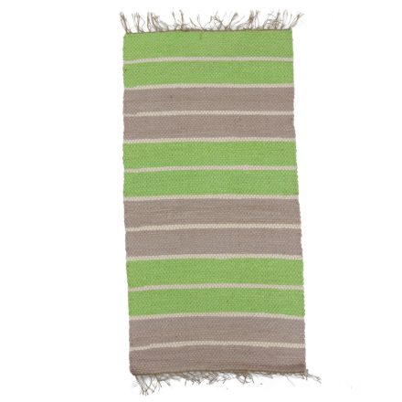 Hadrový koberec 68x131 zelený-sivý bavlnený tkaný koberec