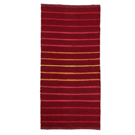 Hadrový koberec 124x60 bordový bavlnený tkaný koberec