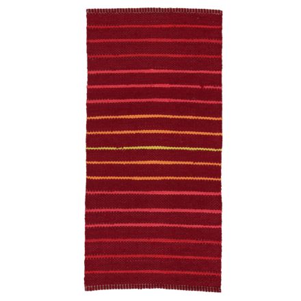 Hadrový koberec 124x60 bordový bavlnený tkaný koberec