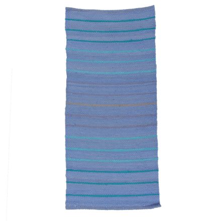 Hadrový koberec 60x130 modrý bavlnený tkaný koberec