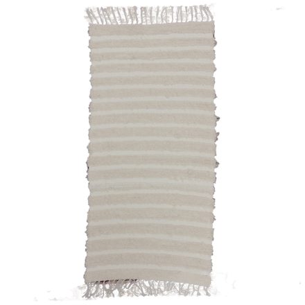 Hadrový koberec 137x67 nadýchaný béžový bavlnený tkaný koberec