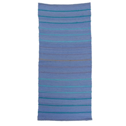 Hadrový koberec 130x60 modrý bavlnený tkaný koberec