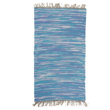 Hadrový koberec 130x72 modrý bavlnený tkaný koberec