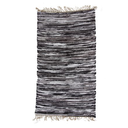 Hadrový koberec 73x130 sivý-čierny bavlnený tkaný koberec