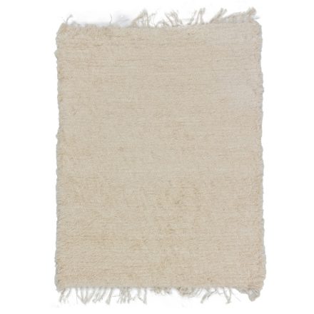 Nadýchaný koberec béžový 77x96 mäkký tkaný koberec