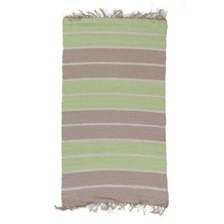 Hadrový koberec 70x128 zelený-hnedý bavlnený tkaný koberec