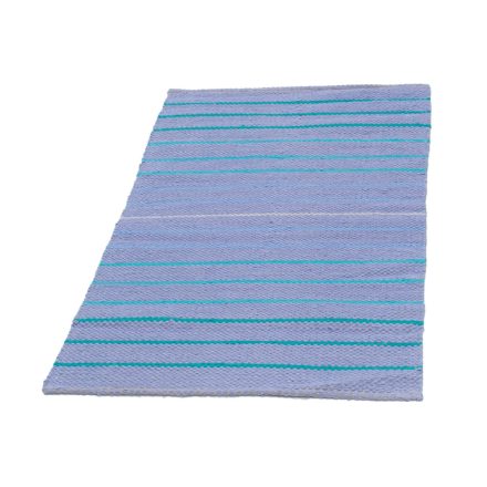 Hadrový koberec 73x145 modrý bavlnený tkaný koberec