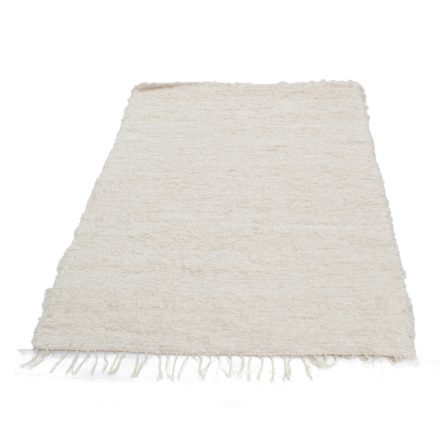 Nadýchaný koberec béžový 125x162 mäkký tkaný koberec