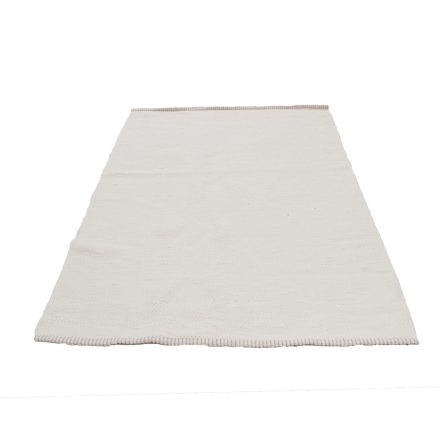 Hadrový koberec 206x130 biely bavlnený tkaný koberec