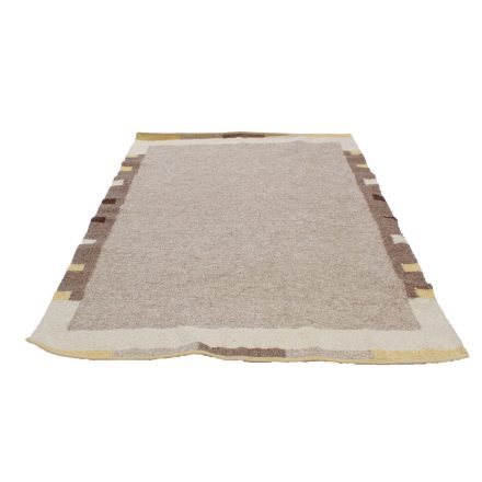 Hadrový koberec 164x235 hnedý bavlnený tkaný koberec