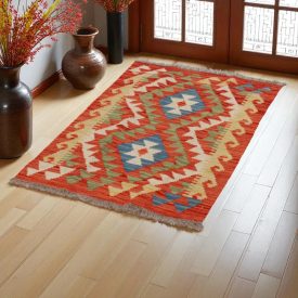 Koberec Kilim Chobi 94x63 ručne tkaný afganský kilim z vlny