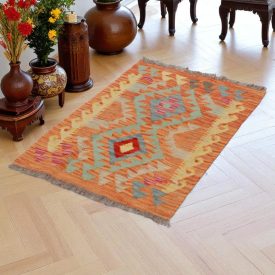 Koberec Kilim Chobi 87x63 ručne tkaný afganský kilim z vlny