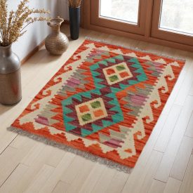 Koberec Kilim Chobi 81x61 ručne tkaný afganský kilim z vlny