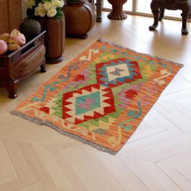 Koberec Kilim Chobi 95x64 ručne tkaný afganský kilim z vlny