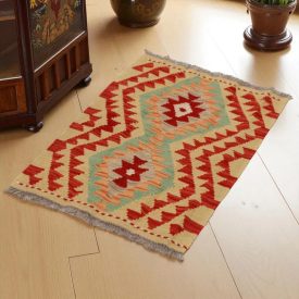 Koberec Kilim Chobi 85x55 ručne tkaný afganský kilim z vlny