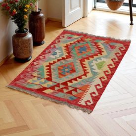 Koberec Kilim Chobi 98x68 ručne tkaný afganský kilim z vlny