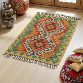   Koberec Kilim Chobi 80x62 ručne tkaný afganský kilim z vlny