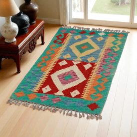 Koberec Kilim Chobi 58x94 Ručne tkaný afganský kilim z vlny