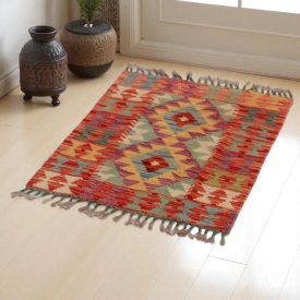 Koberec Kilim Chobi 81x59 ručne tkaný afganský kilim z vlny