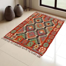   Afganský Kelimový koberec Chobi 135x83 plochý tkaný koberec Kilim