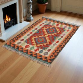 Koberec Kilim Chobi 84x124 Ručne tkaný afganský kilim z vlny