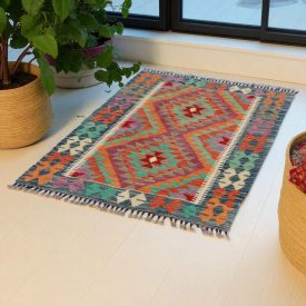   Koberec Kilim Chobi 125x91 ručne tkaný afganský kilim z vlny