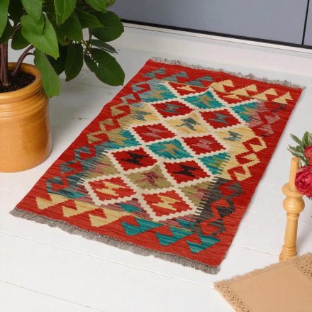 Koberec Kilim Chobi 90x59 ručne tkaný afganský kilim z vlny