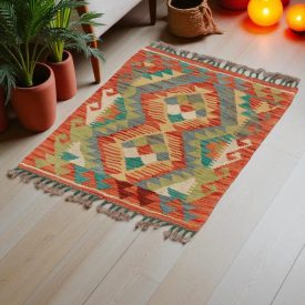 Koberec Kilim Chobi 80x62 ručne tkaný afganský kilim