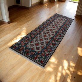 Orientálny behúň Aqcha Bukhara 80x285 ručne viazaný afgánsky koberec