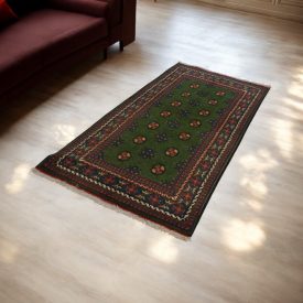   Orientálny behúň Aqcha Bukhara 96x205 ručne viazaný afgánsky koberec