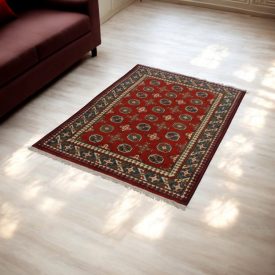   Orientálny koberec Aqcha Bukhara 101x148 ručne viazaný afgánsky koberec