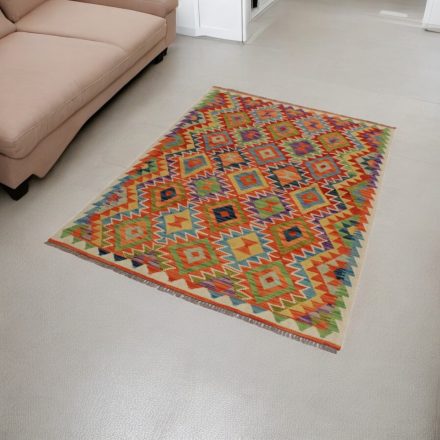 Vlnený kilim koberec Chobi 124x177 ručne tkaný afganský kilim