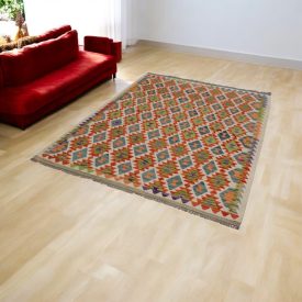  Vlnený kilim koberec Chobi 154x204 ručne tkaný afganský kilim