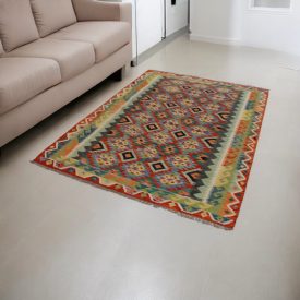   Afganský Kilim koberec Chobi 150x204 etnický ručne tkaný kilim