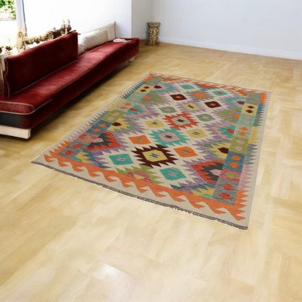 Vlnený kilim koberec Chobi 145x204 ručne tkaný afganský kilim