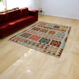   Vlnený kilim koberec Chobi 177x251 ručne tkaný afganský kilim
