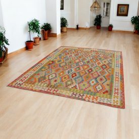 Ručne tkaný kilim Chobi 215x293 afganský vlnený Kilim